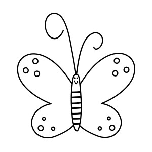 Раскраска контур бабочки из мультфильма