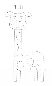 Раскраска мультяшный жираф по точкам