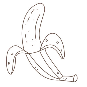 Раскраска раскрытый банан