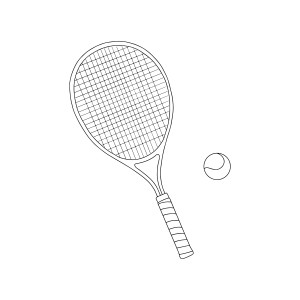 Раскраска ракетка для игры в теннис