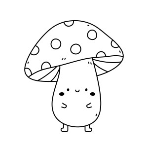 Раскраска веселый гриб