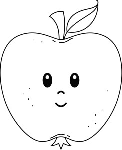 Раскраска сказочное яблоко с лицом