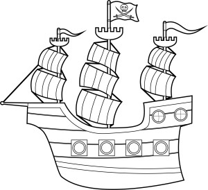 Раскраска пиратский корабль