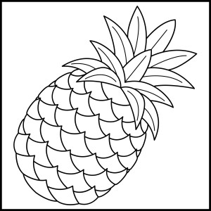 Раскраска тропический фрукт ананас