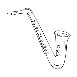 Раскраска музыкальная игрушка саксофон