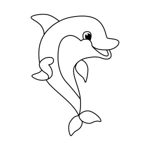 Раскраска смешной дельфин в прыжке