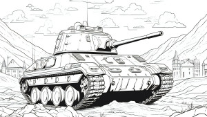 Раскраска боевой танк в полевых условиях