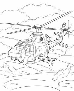 Раскраска вертолет «Экстремальные высоты»