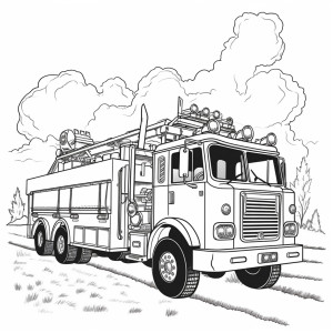 Раскраска пожарная машина «Пожарный спасатель»