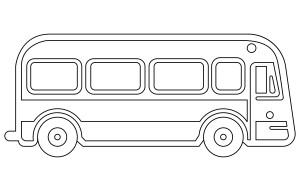 Раскраска нарисованный городской автобус трафарет