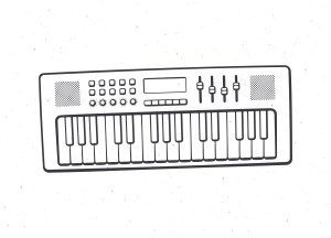 Раскраска музыкальная игрушка синтезатор