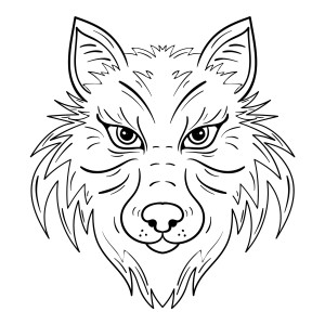 Раскраска лицо волка