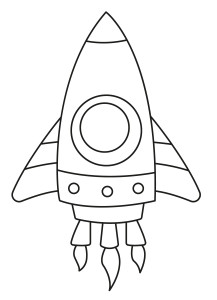 Раскраска игрушка космическая ракета с крыльями