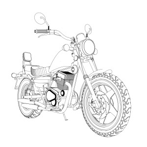 Раскраска мотоцикл «Ураганный гонщик»