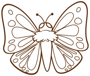 Раскраска большая летняя бабочка