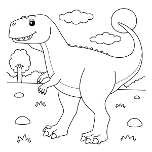 Раскраска динозавр экриксинатозавр в лесу