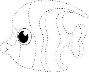 Раскраска экзотическая рыбка по точкам