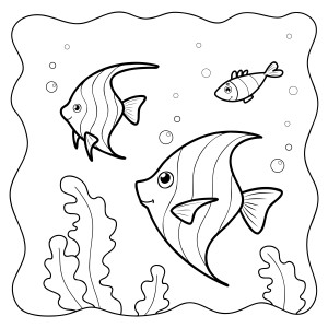 Раскраска морские рыбки