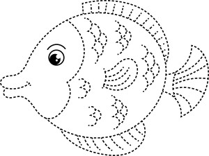 Раскраска красивая рыбка по точкам