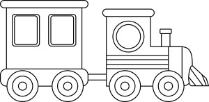Раскраска игрушечный поезд с вагончиком