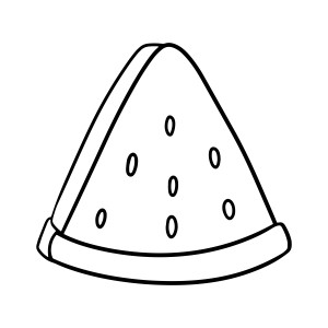 Раскраска треугольный ломтик красного арбуза