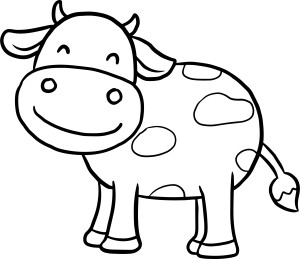Раскраска довольная корова