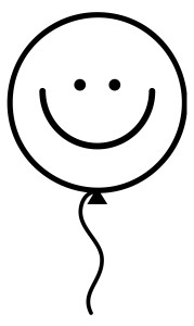 Раскраска смайлик воздушный шар с улыбкой