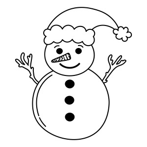 Раскраска забавный снеговик с чепчиком