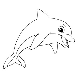 Раскраска маленький дельфин