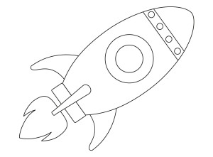 Раскраска игрушка космическая ракета с иллюминатором