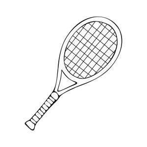 Раскраска детская ракетка для игры в теннис
