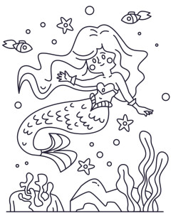 Раскраска русалка «Океанская чудесница»