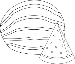 Раскраска арбуз и треугольный ломтик
