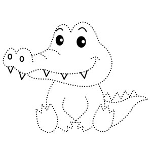 Раскраска крокодил из мультфильма по точкам
