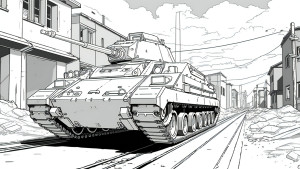 Раскраска танк «Бульдозер»