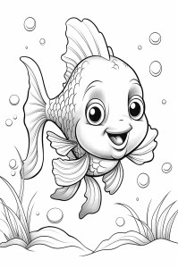 Раскраска веселая рыба с лицом «Ритмы океана»