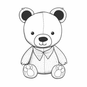 Раскраска игрушка плюшевый медведь в костюме