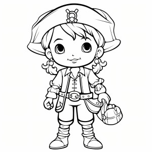 Раскраска кукла пират