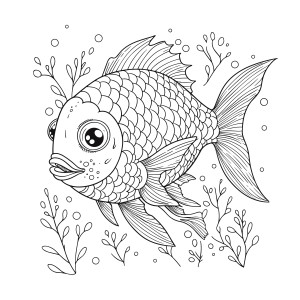 Раскраска рыба «Путь в глубину»