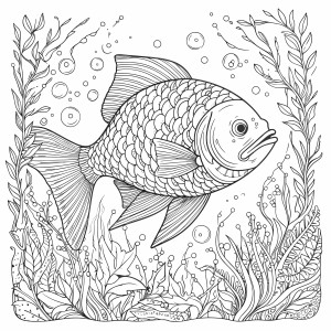 Раскраска большая рыба «Магия морского дна»