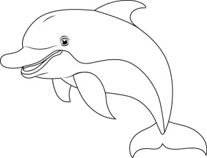 Раскраска танцующий дельфин