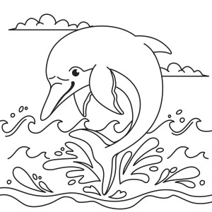 Раскраска дельфин «Дыханье океана»