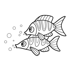 Раскраска две пестрые морские рыбки