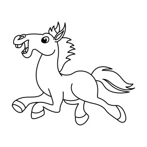 Раскраска лошадь «Маленький скакун»
