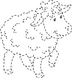 Раскраска овца по точкам