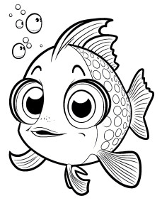 Раскраска рыбка «Морская прелестница»