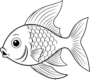 Раскраска рыба «Мелодии под водой»